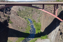 Crooked River Canyon Under Arch Railroad Bridge In Oregon, USA