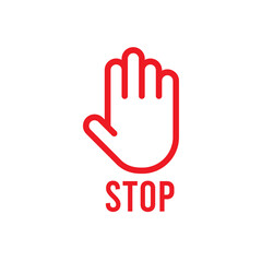 Hand sign icon. No Entry or stop symbol. Give me five. Graphic element on white background. Vector