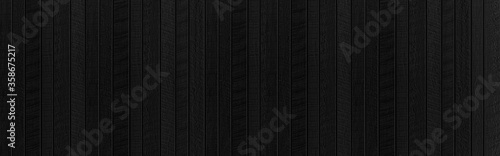Cuadros en Lienzo Panorama of Black wood texture background