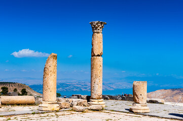 it's roman colums of the ancient city of gadara, modern jordan