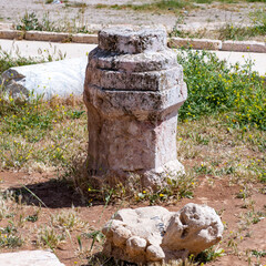 Wall Mural - It's Ruins of the Amman Citadel complex (Jabal al-Qal'a), a national historic site at the center of downtown Amman, Jordan.