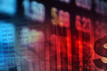 exchange data on a monitor. finance concept.