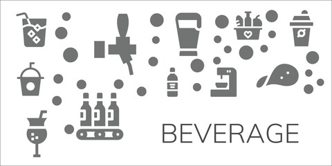 Wall Mural - beverage icon set