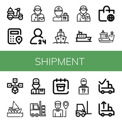 Canvas Print - shipment simple icons set