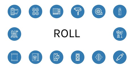 Poster - roll simple icons set