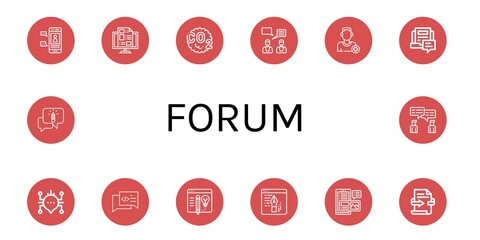 Poster - forum simple icons set