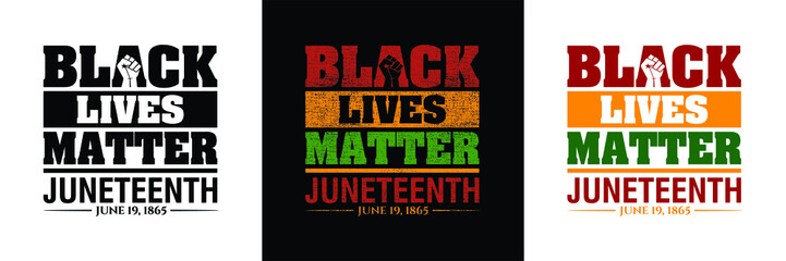 Black Lives Matter. Juneteenth June 19, 1865. Resistance hand and Olive Leaves icon. Design of Banner. Vector logo set Illustration.