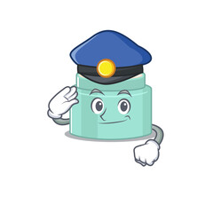 Wall Mural - Police officer cartoon drawing of lipbalm wearing a blue hat