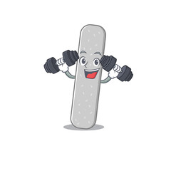 Poster - Muscular emery boards mascot design with barbells during exercise