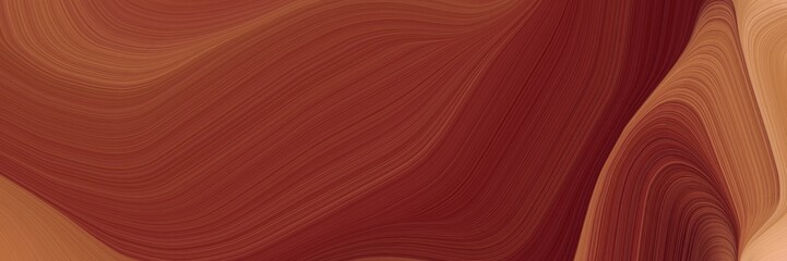 Poster - abstract moving banner with saddle brown, peru and sienna colors. fluid curved flowing waves and curves for poster or canvas