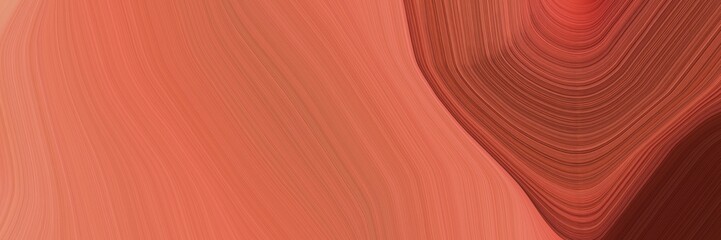 Poster - abstract flowing horizontal header with indian red, dark red and sienna colors. fluid curved lines with dynamic flowing waves and curves for poster or canvas