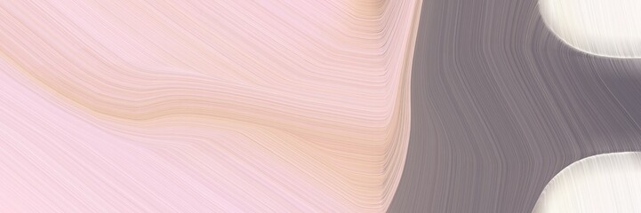 Leinwandbilder - abstract dynamic designed horizontal banner with pastel pink, gray gray and tan colors. fluid curved lines with dynamic flowing waves and curves for poster or canvas