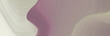 Abstract Decorative Header With Rosy Brown, Light Gray And Old Lavender Colors. Fluid Curved Lines With Dynamic Flowing Waves And Curves For Poster Or Canvas