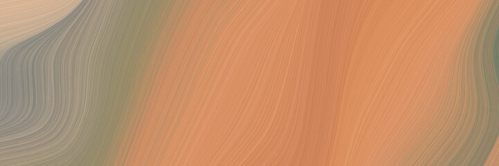 Aufkleber - abstract decorative horizontal header with dark salmon, gray gray and rosy brown colors. fluid curved lines with dynamic flowing waves and curves for poster or canvas