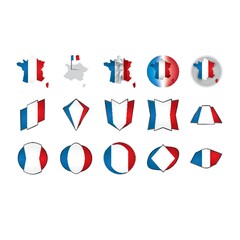 Wall Mural - collection of france flags