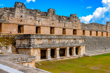 Wall Mural - Building of The Nunnery, Uxmal, an ancient Maya city of the classical period. One of the most important archaeological sites of Maya culture. UNESCO World Heritage site