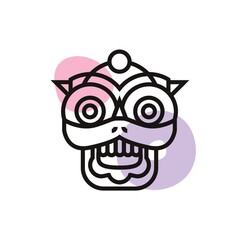 Sticker - lion dance head design