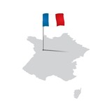 Fototapeta Paryż - france map with flag