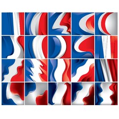 Wall Mural - collection of france flags