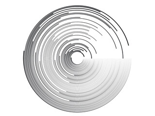 Lines in Circle Form . Spiral Vector Illustration .Technology round. Wave Logo . Design element . Abstract Geometric shape .