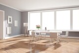 Fototapeta Perspektywa 3d - modern dinner room interior design. 3D illustration