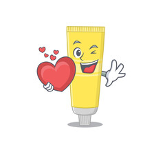 Sticker - A lovable hair dye caricature design style holding a big heart