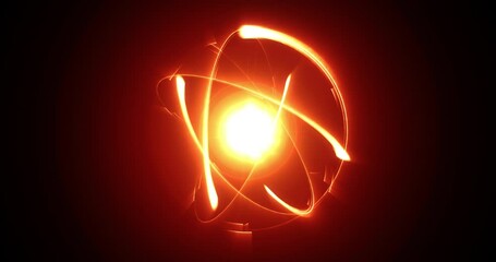 Wall Mural - glowing atom energy molecule force field on black background for compositing - science laboratory ex