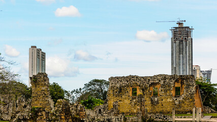 Wall Mural - It's Archaeological Site of Panama Viejo and Historic District of Panama. UNESCO World Heritage