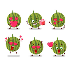 Sticker - Watermelon cartoon character with love cute emoticon