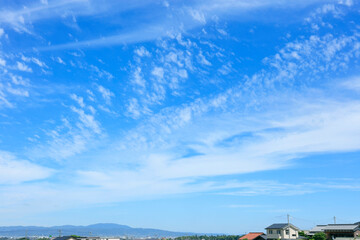 6月の梅雨に訪れた爽やかな青空【奈良天理市】