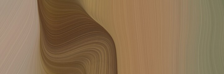 Aufkleber - abstract artistic designed horizontal banner with pastel brown, old mauve and rosy brown colors. fluid curved flowing waves and curves for poster or canvas