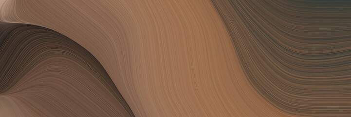 Aufkleber - abstract modern horizontal banner with pastel brown, very dark blue and rosy brown colors. fluid curved lines with dynamic flowing waves and curves for poster or canvas