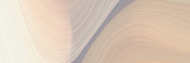Leinwandbilder - abstract decorative horizontal header with pastel gray, linen and antique white colors. fluid curved lines with dynamic flowing waves and curves for poster or canvas