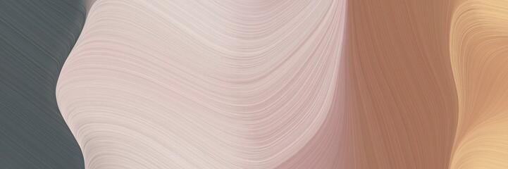 Aufkleber - abstract dynamic header design with pastel gray, dim gray and pastel brown colors. fluid curved flowing waves and curves for poster or canvas