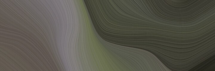 Leinwandbilder - abstract colorful horizontal banner with dark olive green, gray gray and very dark green colors. fluid curved lines with dynamic flowing waves and curves for poster or canvas