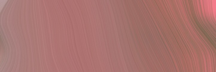 Aufkleber - abstract decorative horizontal banner with antique fuchsia, light coral and pastel brown colors. fluid curved flowing waves and curves for poster or canvas