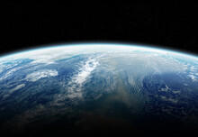 View Of Planet Earth Close Up With Atmosphere During A Sunrise 3D Rendering Elements Of This Image Furnished By NASA