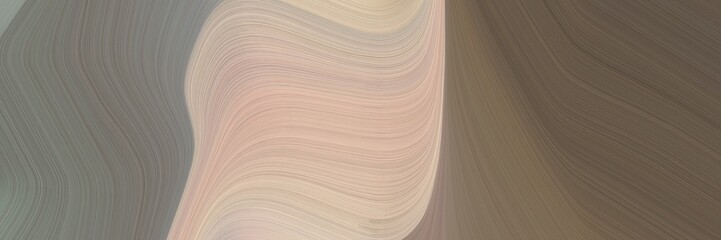 Aufkleber - abstract colorful horizontal header with dim gray, tan and rosy brown colors. fluid curved lines with dynamic flowing waves and curves for poster or canvas