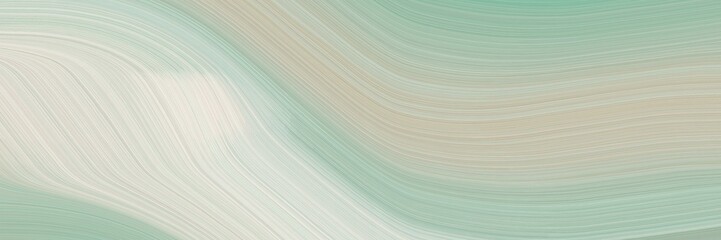 Aufkleber - abstract decorative horizontal banner with silver, ash gray and beige colors. fluid curved flowing waves and curves for poster or canvas