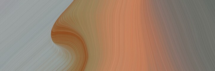 Aufkleber - abstract modern header with pastel brown, dark gray and peru colors. fluid curved lines with dynamic flowing waves and curves for poster or canvas