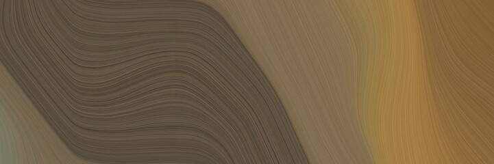 Aufkleber - abstract modern horizontal banner with pastel brown, dark olive green and dark slate gray colors. fluid curved flowing waves and curves for poster or canvas