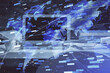 © peshkova - Technology theme drawing and table with computer. Multi exposure. Concept of information.