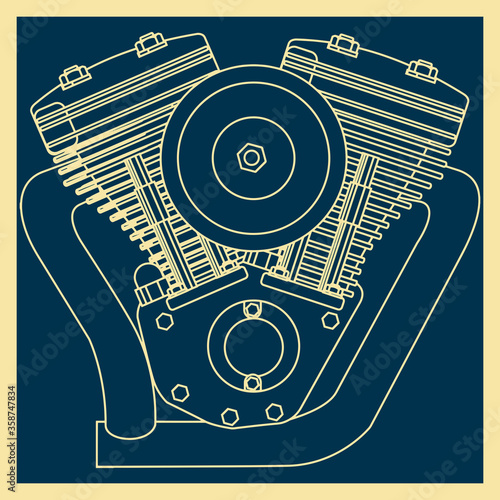 Pop Art Moto Moteur Twin En V Ou Bicylindre En V Buy This Stock Vector And Explore Similar Vectors At Adobe Stock Adobe Stock