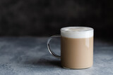A cup of cafe latte, cafe au lait or chai latte