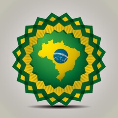 Wall Mural - brazil map icon