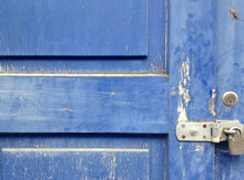Old Blue Door With Lock