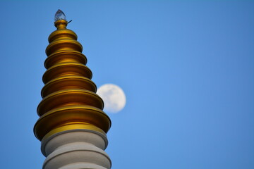 Stupa the pinnacle with moon 