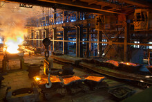 Metallurgical Industry, Blast Furnace, Metal Smelting. Iron Works.