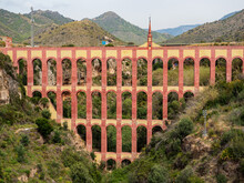 Historic ,Eagle Aqueduct That Spans The Ravine Of Cazadores Near Nerja, Costa Del Sol ,Spain