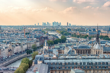 Wall Mural - paris city panorama in the afternoon